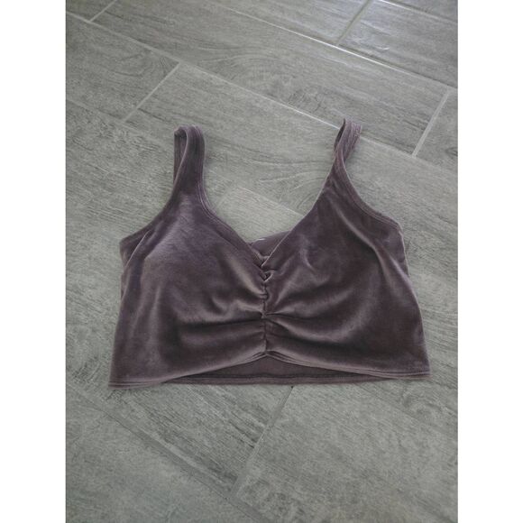 Gilly Hicks Velour Bralette Crop Top Purple Size Medium - Picture 1 of 6